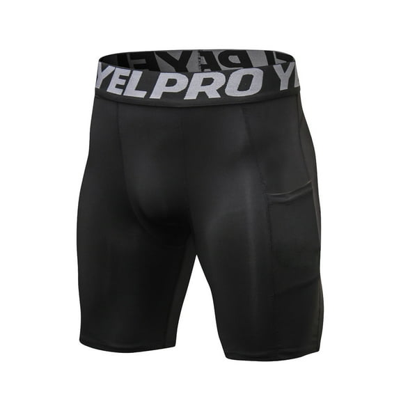 Mens Compression Shorts Men 1/3 Pack, Quick Drying Compression Underwear Spandex Running Shorts, Workout Athletic Shorts Pocket Black Size S