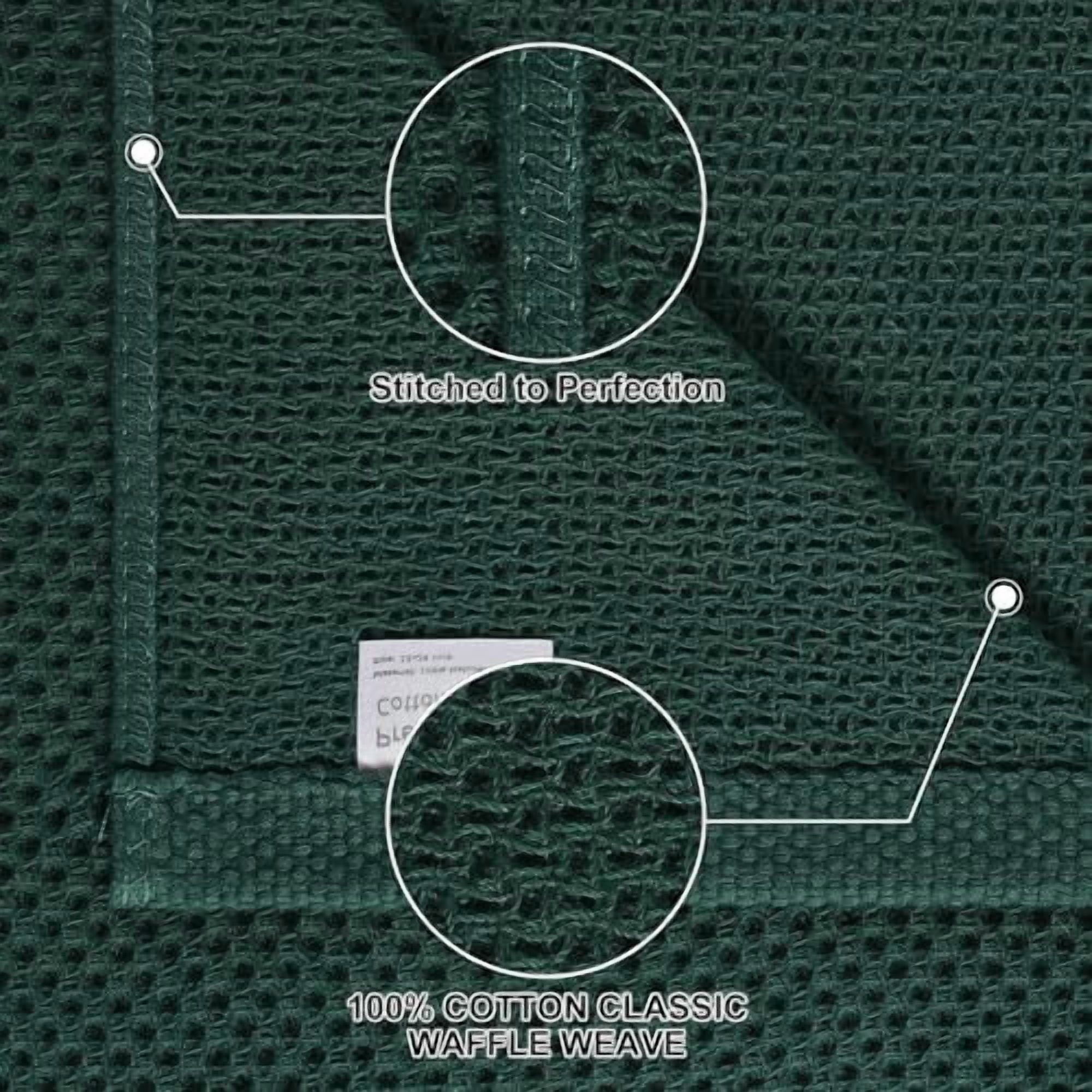 100% Cotton Kitchen Towels and Dishcloths Set, 12 x 12 Inches and 13 x 28 Inches, Set of 12 Bulk Kitchen Towels Set, Ultra Soft Absorbent Dish Cloths for Washing Dishes, Blackish Green