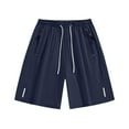 thumbnail image 3 of IYTR Mens Swim Shorts Elastic Waist Drawstring Running Athletic Short Pants Summer Outdoor Workout Gym Basketball Shorts (Navy,S), 3 of 3