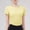 Yellow, variant on Women's T-Shirt, Short Sleeve Round Neck Casual Top, Soft Stretch Polyester Spandex Blend for Everyday Wear