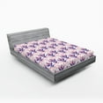 thumbnail image 2 of Ambesonne Boho Fitted Sheet, Ikat Pattern of Modern Tribal, Full Size, Pink Rose and Quartz, 2 of 5