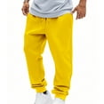 thumbnail image 4 of Fnnxeal Mens Sweatpants Fall Winter Outdoor Solid Big and Tall Cargo Pants Casual Slacks with Stretch Yellow Trousers for Men Size 2XL, 4 of 7