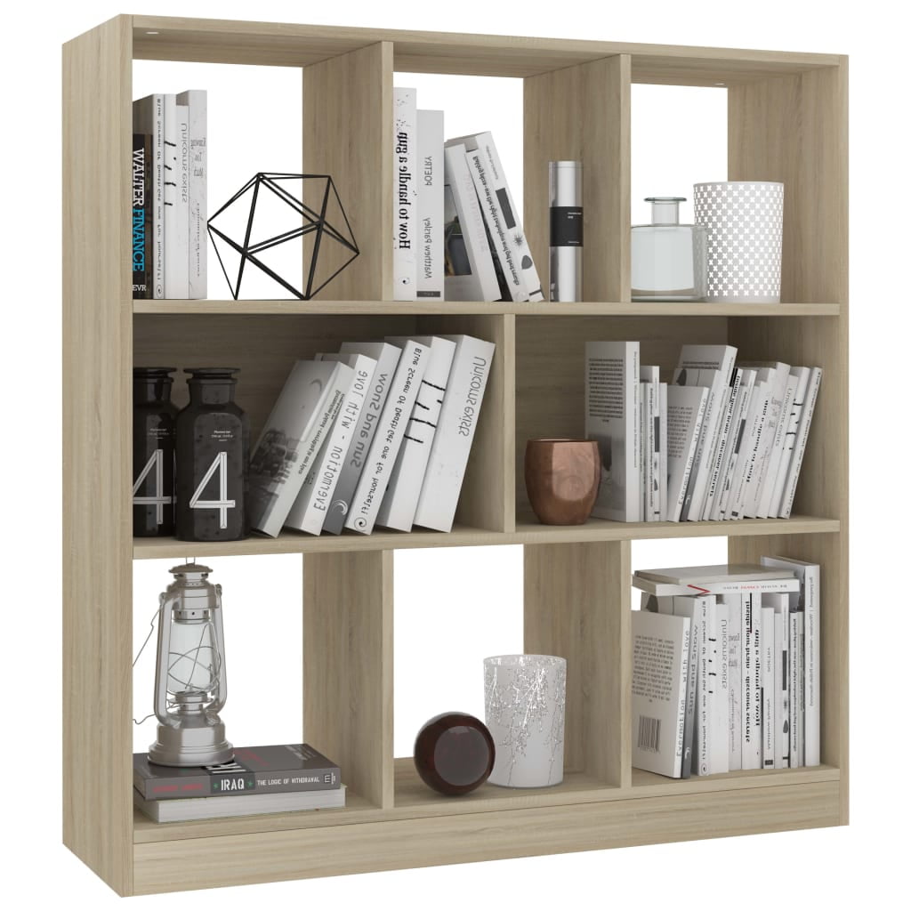 Kepooman 38" Modern Floor-Standing Irregular Grid Storage Bookshelf for Books Photos, Brown