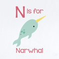 thumbnail image 2 of CafePress - N Is For Narwhal Body Suit - Baby Light Bodysuit, Size Newborn - 24 Months, 2 of 4