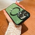 thumbnail image 5 of Compatible with iPhone 14 Pro Magnetic Glitter Case, Luxury Plating Cute Bling Clear Phone Case, Compatible with MagSafe for Women Girls with Camera Protector Back Cover - Green, 5 of 10