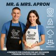 thumbnail image 1 of Aspire 2 PCS Embroidered Apron Set for Couples, Adjustable Cooking Aprons for Engagement, Wedding - Queen and King, 1 of 6