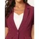 thumbnail image 5 of Chaqueta de traje de oficina con 1 botón y manga corta para mujer Rojo Oscuro L, 5 of 5