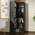 thumbnail image 4 of 71" Tall Black Corner Bookshelf, 6 Tier L-Shape Corner Shelf Stand, Freestanding Wood Display Stand for Living Room and Office, 4 of 8