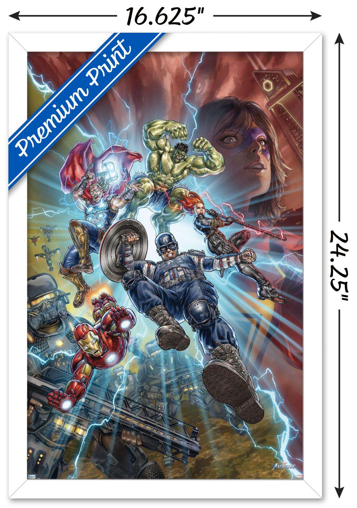 Marvel's Avengers - Battle Wall Poster, 14.725" x 22.375", Framed
