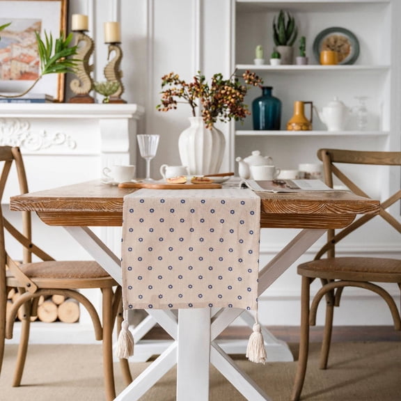 AUQ Table Runner,Vintage Print Design Table Runners,Lightweight Single-Layer Design Table Mats,33*180cm,Style3