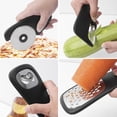thumbnail image 4 of Pluokvzr 6pcs Kitchen Gadgets with Brush Space Saving Kitchen Tool Set Unique Cooking Accessories Cheese Grater Bottle Opener Vegetable Peeler Pizza Cutter Garlic Grinder Herb Stripper, 4 of 10