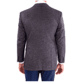 thumbnail image 2 of Blujacket Mens Blue & Gray Silk Cashmere Regular Fit 2 Button Blazer Sportcoat, 2 of 4