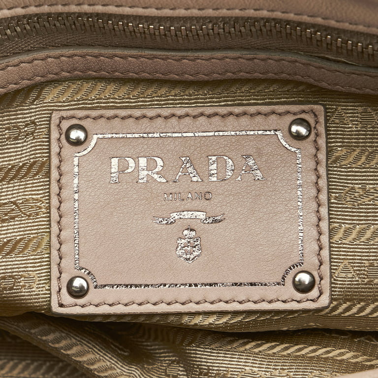 Prada Satchel in Brown Nappa Leather in Very Good Vintage 