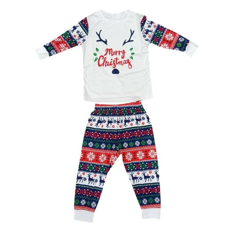 

Follure Pajamas for Family Long Sleeve Winter Fall Christmas Cartoon Letter Homewear Print Mens Pajama Set