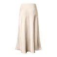 thumbnail image 5 of SXcggal Womens Elegant High Waist Skirt Solid Color Satin Dress Elegant Elastic Waist Skirt Stylish Comfortable Distinctive Women's Skirt, 5 of 5