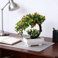 thumbnail image 6 of Artificial Bonsai Tree Small Potted Artificial Plants, Plants Potted Bonsai Decorative Green Small Trees Fake Flowers Party Office Table Ornament for Home Garden Decoration, 6 of 6