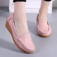 thumbnail image 2 of HomeDM Women's Loafers Comfort Slip On Round Toe Low Wedge Shoes for Business Work Casual Walking Dress Shoes, Pink Size 5.5, 2 of 8