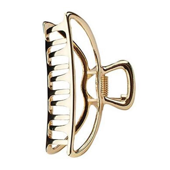 Suoirblss Pinza de pelo con garra de metal vintage para mujer, estilo retro, pasador para el pelo, pinza para el pelo, pinzas para la mandíbula para cabello grueso (dorado)