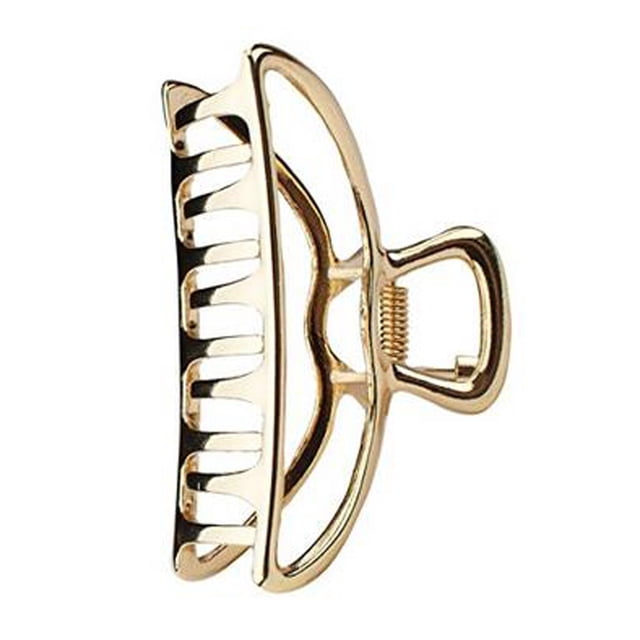 Suoirblss Pinza de pelo con garra de metal vintage para mujer, estilo retro, pasador para el pelo, pinza para el pelo, pinzas para la mandíbula para cabello grueso (dorado)