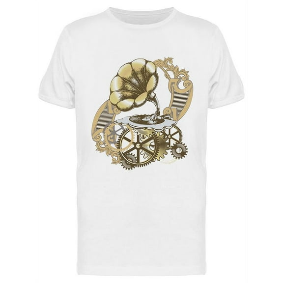 Steam-punk Gramophone   T-Shirt Men -Image by Shutterstock, Male Large