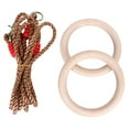 thumbnail image 4 of 1 Pair Wooden Adult Gymnastic Ring Children Fitness Rings with PP Rope for Full Body Strength Bodyweight Training, 4 of 5