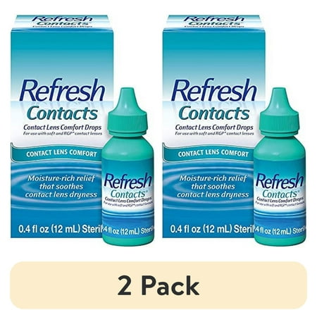 (2 pack) Refresh Contacts, Eye Drops, Contact Lens Comfort,Blue 0.4 Fl Oz Sterile