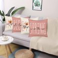 thumbnail image 3 of Pink Spring Pillow Covers 16x16 Inch Set of 4 Bloom Flower Bless This Home Sweet Home Pillowcases Spring Summer Farmhouse Decorations Cushion Cover for Sofa Couch, 3 of 6