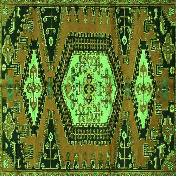 Ahgly Company Indoor Square Persian Green Traditional Area Rugs, 6' Square