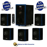 Acoustic Audio AA5102 Bluetooth 5.1 Speaker System with Optical Input Home Theater