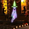 thumbnail image 4 of Vikakiooze 2023 Halloween Decorations Halloween Polyester Ghost Flag Halloween Home Decoration Glowing Ghost Face Wind Flag, 4 of 6