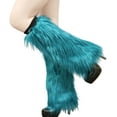 thumbnail image 2 of Kiskick 1 Pair Female Leggings Medium Tube Solid Soft Anti-cold Warm Keeping Faux Fur Knee-length Hipster Warm Sock for Daily Use, 2 of 8
