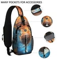 thumbnail image 2 of Football Baseball Basketball Sling Backpack, Athletic Ball Game Print Daypack for Women, Lightweight Training Bag, 2 of 6