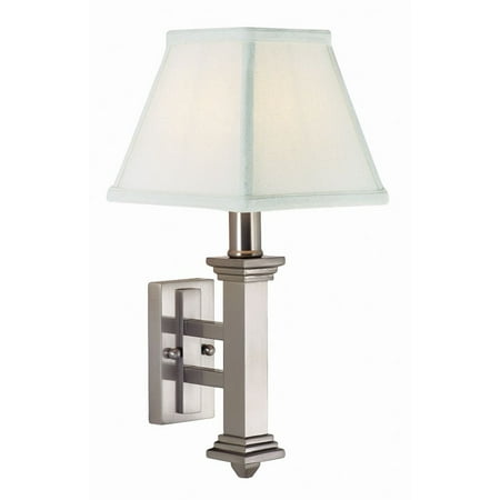 

House of Troy WL609-SN Decorative - 1 Light Wall Mount-13.75 Inches Tall and 7 Inches Wide Satin Nickel Satin Nickel Finish with White Linen Shade