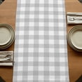 thumbnail image 5 of Table Runners 120 Inches Long Dress Scarves, Spring Leaves Farmhouse Coffee/Dining/Kitchen Table Runner for Living Room, Pastoral Garden Botanical Gray Plaid 13x120 Inch, 5 of 9