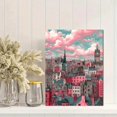 thumbnail image 2 of Dreamy Pink Cloud Cityscape Canvas Print Home Wall Decor, 2 of 8