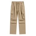 thumbnail image 2 of LIaqionyy Men's Baggy Cargo Pants Elastic Waist Drawstring Casual Loose Joggers Hiking Outdoor Trousers with Pockets, 2 of 7