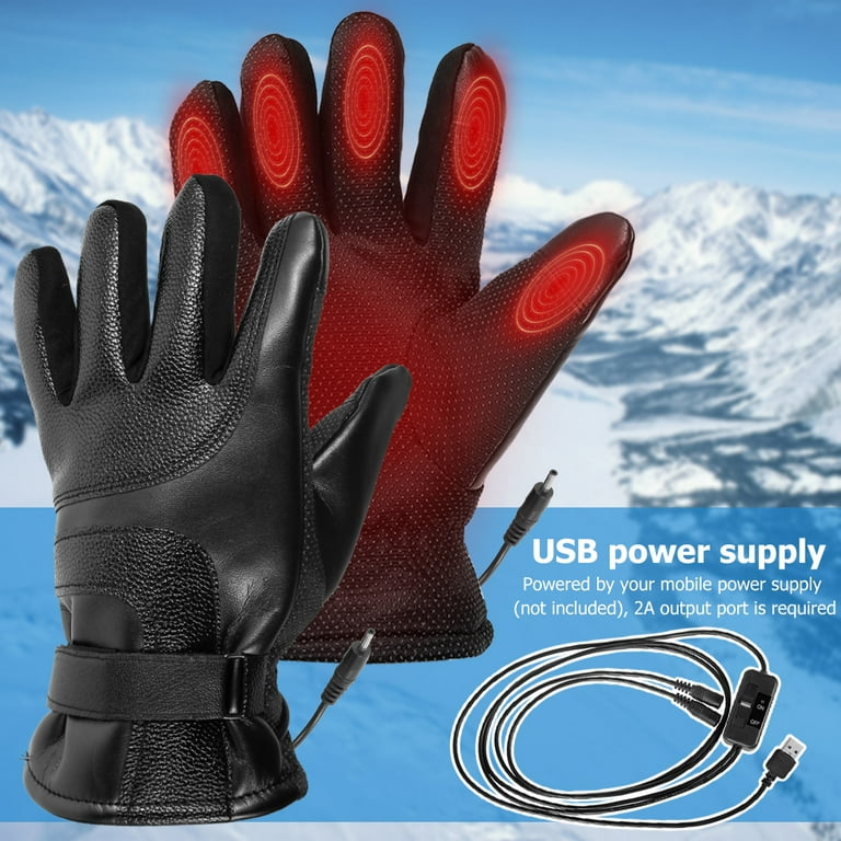verlacod Heated Gloves Rechargeable Touchscreen USB Heated Gloves for Women  Men Anti-skid Electric Heated Gloves Hand Warmer Mittens for Motorcycle  Outdoor Riding Cycling Fishing Skiing Hiking Black 