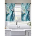 thumbnail image 5 of Marine Animal Sheer Curtains 45 Inch Long 2 Panels, Ocean Blue Turtle Modern Art Abstract Light Filtering Rod Pocket Curtains, Sheer Voile Drapes for Living Room Bedroom, 52"x45", 5 of 8