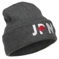 thumbnail image 4 of Japan JPN Flag Embroidered Long Beanie - Dk Grey OSFM, 4 of 5