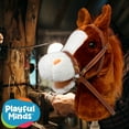 thumbnail image 5 of Playful Minds: Stick Pony - Chestnut - Brownish Red, 34" Wood Stick Ride-On, 12" Plush Horse Head, Realistic Animal Sounds, Bridle & Reins, Kids 3+, 5 of 10