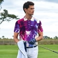 thumbnail image 3 of Wukai Dual Skulls Colorful Fusion Men’s Polo Shirts Sleeve,Camisas Polo Para Hombre,True Classic Tees Men-Medium, 3 of 6