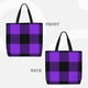 thumbnail image 2 of Fotbe Purple Buffalo Plaid Bolsa Tote con Estampado para Mujer, Bolsos con Cremallera, Bolsa de Hombro Casual de Gran Capacidad con Bolsillos Internos, 2 of 7