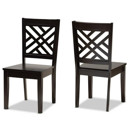 Bowery Hill Brown Finished Wood 2-Piece Dining Chair Set