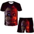 thumbnail image 1 of Ropa de cinco noches en Freddy para niños y niñas, trajes de verano para niños, camisetas informales de manga corta + Pantalones cortos informales, ropa 3T Gao Jinjia LED, 1 of 2