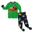 thumbnail image 5 of Zshosam Toddler Pajamas Set Boy's Pajama Set - 2 Piece Boys Coat Style Matching PJs, Kids Button Down Pajamas Size 8T 9T,(Green 8-9 Years), 5 of 5