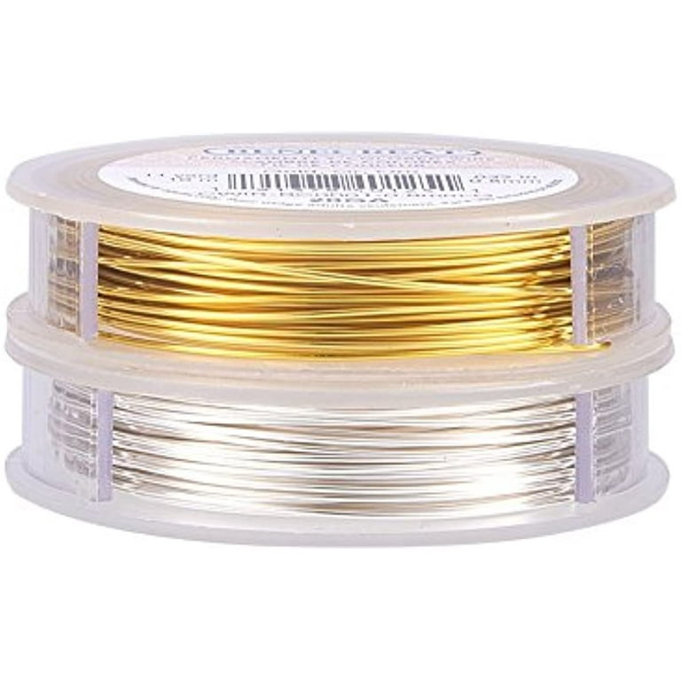 2Rolls 22-Gauge Tarnish Resistant Silver Gold Coil Wire for Jewelry Craft  Making 132-Feet 44-Yard in Total