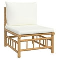 thumbnail image 5 of vidaXL 6 Piece Patio Lounge Set with Cream White Cushions Bamboo, 5 of 10