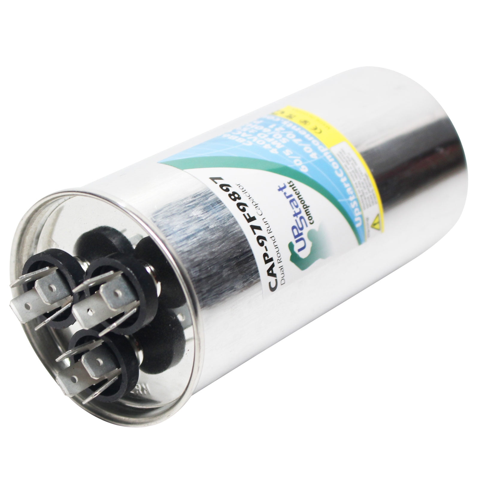 2-Pack 60 / 5 MFD 440 Volt Dual Round Run Capacitor Replacement