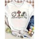 thumbnail image 1 of Women'S Easter T-Shirt, Casual Crew Neck Polyester Top with Faith Graphic, Knit Fabric Regular Length Tee for All Seasons - 180gsm, 1 of 6