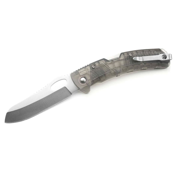 Strike Industries K1 3.51in Folding Knife, Sheepsfoot, AUS-8 Stainless Steel, SI Polymer Extreme Handle, Transparent, One Size